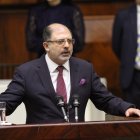 El ahora presidente de la Asamblea, Henry Kronfle, durante su primer discurso.