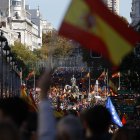 Manifestación multitudinaria contra la amnistía en la Plaza de Cibeles de Madrid