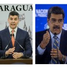 El presidente de Paraguay, Santiago Peña (i) y al presidente de Venezuela, Nicolás Maduro.