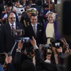 Daniel Noboa llegó junto a Lavinia Valbonesi y sus dos hijos.