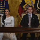 El presidente Daniel Noboa durante la ceremonia.