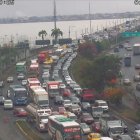 El congestionamiento vehicular sobre el Puente de la Unidad Nacional se mantiene la mañana de este viernes 1 de diciembre.