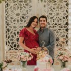 Doménica Saporiti con su esposo.