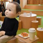 Tokio. Un café permite a sus usuarios experimentar lo que supone ser bebé por un día.