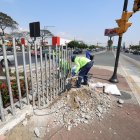 En la avenida de las Américas se realizan labores para la construcción de un paso elevado.