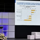 El gerente del Banco Central del Ecuador, Guillermo Avellán, en la presentación de las cifras, este 19 de diciembre de 2023.