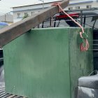 Evidencia. El transformador verde en una camioneta.