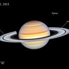 El telescopio espacial Hubble captó imágenes de un fenómeno "fantasmal" que se desarrolla en los anillos de Saturno, conocido como radios.