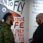 Muestra. La exposición cuenta con textos, murales, dibujos y música.