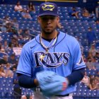 El colombiano Luis Patiño con la camiseta de su anterior equipo, los Rays. Va a los Padres.
