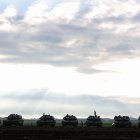 Tanques de las Fuerzas de Defensa de Israel en la frontera con Gaza.