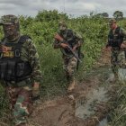 Miembros de la policía de Perú en la frontera de Perú, en una fotografía de archivo