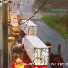 La caída del contenedor en la calzada generó un intenso tráfico en ese tramo de la vía Perimetral.