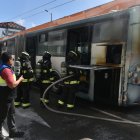 Trolebús se incendió.