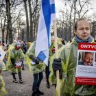 Simpatizantes de Israel se manifiestan este jueves 11 de enero de 2024 frente a la Corte Internacional de Justicia (CIJ) en La Haya.