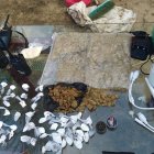 Evidencias. Municiones y sustancias ilícitas, fueron parte de las evidencias halladas por los militares en Portoviejo.