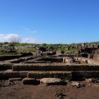 Parte del nuevo descubrimiento realizado en el sitio arqueológico de la antigua ciudad de Poseidonia-Paestum, en el sur de Nápoles, Italia.