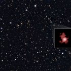 Imagen de la galaxia GN-z11, en el recuadro, captada por el telescopio espacial "Hubble"