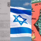 Carta de embajada de Israel y anuncio del evento "Ecuador con Palestina"