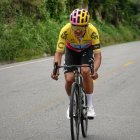 Richard Carapaz durante uno de sus entrenamientos para el Campeonato Nacional de ruta.