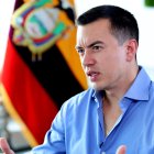 Un retrato del presidente Daniel Noboa, en una actividad oficial.