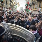 La protesta reunió a cientos de ciudadanos italianos y de origen palestino.