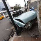 Así quedó uno de los autos involucrados en el accidente