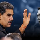Ilustración sobre Nicolás Maduro y Daniel Noboa