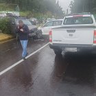 Las fuertes lluvias ocasionaron la colisión entre los dos vehículos