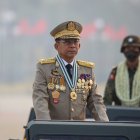 El líder de la junta militar, Min Aung Hlaing, en una de sus recientes apariciones públicas.