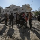 Imagen del 5 de febrero de una zona bombardeada por Israel en el sur de Gaza.