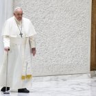 El papa Francisco a su llegada a la audiencia general,