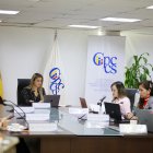 La presidenta Nicole Bonifaz y las consejeras Johanna Verdesoto y Yadira Saltos.