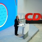 Berlin (Germany), 30/03/2021.- Christian Democratic Union (CDU) party chairman Armin Laschet speaks on the occasion of the start of the participation campaign for the CDU"s election program in Berlin, Germany, 30 March 2021. The Christian Democrats are expected to decide the chancellorship between Easter and Pentecost. (Elecciones, Alemania) EFE/EPA/CLEMENS BILAN / POOL Start of participation campaign for CDU election program