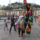Adultos y niños disfrutaron del ambiente de carnaval en el Boulevar 24 de Mayo
