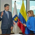 La fiscal encargada, Martha Mancera (d), junto al vicefiscal encargado, Hernando Torro Parra, en Bogotá (Colombia).