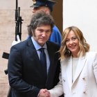 La primera ministra italiana, Giorgia Meloni, y el presidente argentino, Javier Milei.