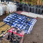 Material decomisado en una hacienda en Vinces, Los Ríos, el 21 de enero de 2024