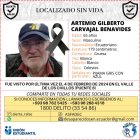 La Asfadec agradeció a quienes difundieron los mensajes sobre la búsqueda del ciudadano Artemio Carvajal, reportado como desaparecido.