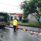 La basura quedo atrapada en las redes de alcantarillado.