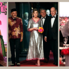 En la gala de 2023, Isabel Pantoja llamó la atención con su traje de grandes rosas. En la foto central, la princesa Carolina y el príncipe Alberto junto a Christian Louboutin (segundo a la izquierda).