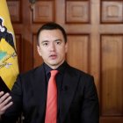 El presidente de la República, Daniel Noboa, durante la entrevista a RTS.