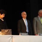 Saadia Sánchez, directora de la Oficina de la Unesco; Tzach Sarid, embajador de Israel en Ecuador; y Philipp Schauer, embajada de la República Alemana en Ecuador.