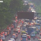 Cámaras de vigilancia  registraron el atasco que se mantuvo por horas en vía a la costa