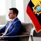 El presidente de la República, Daniel Noboa, durante la entrevista con Teletrece.