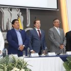 Milena Charfuelan, subdirectora general del IESS desde la anterior administración, es ahora también directora general encargada. En la foto de octubre de 2023, junto a otras autoridades.