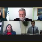 Captura de pantalla de transmisión de la sesión del CNE