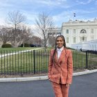 La actriz Paige Hurd mientras posa en Washington (EE.UU.)