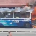 Las llamas afectaron la mayor parte del transporte urbano.