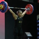 Neisi Dajomes durante el Panamericano de Pesas, que se cumple en Caracas.
